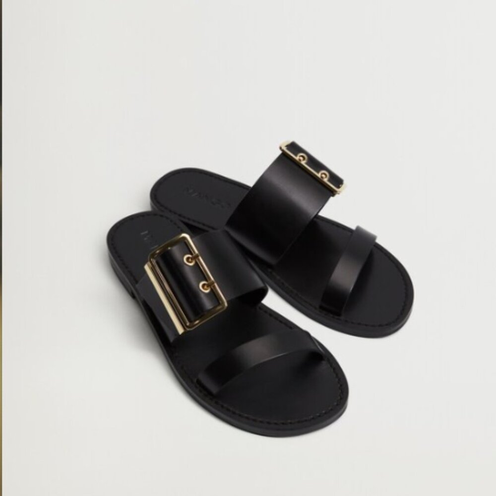Mango Buckle leather sandals